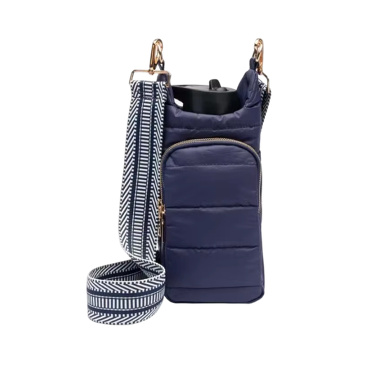 Crossbody Water Bottle Carrier with Adjustable Strap - Navy Blue (CURRENTLY OUT OF STOCK)