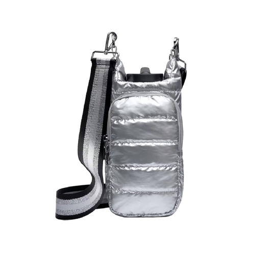 Crossbody Water Bottle Carrier with Adjustable Strap - Silver (CURRENTLY OUT OF STOCK)